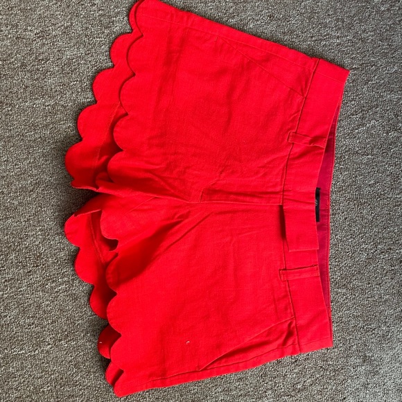 Red J Crew linen shorts size 4 - Picture 2 of 2